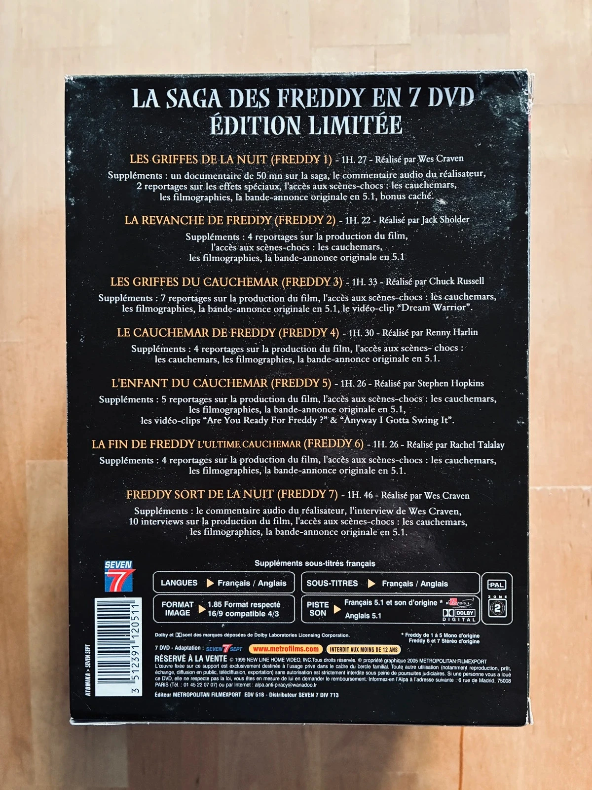 Caja de 7 DVD de la saga completa de Freddy edición limitada. – photo 2
